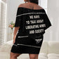 Angela Davis Off Shoulder Short Dress Protest Design Liberating Minds and Society Quote Civil Rights Movement - African Pride