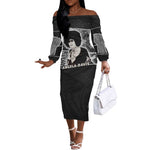 Angela Davis Off The Shoulder Long Sleeve Dress Protest Design Liberating Minds and Society Quote Civil Rights Movement - African Pride