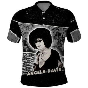 Angela Davis Polo Shirt Protest Design Liberating Minds and Society Quote Civil Rights Movement TS04