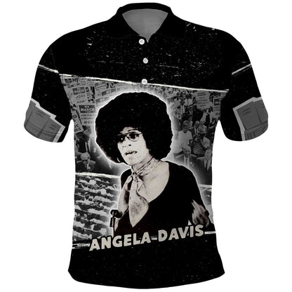 Angela Davis Polo Shirt Protest Design Liberating Minds and Society Quote Civil Rights Movement TS04