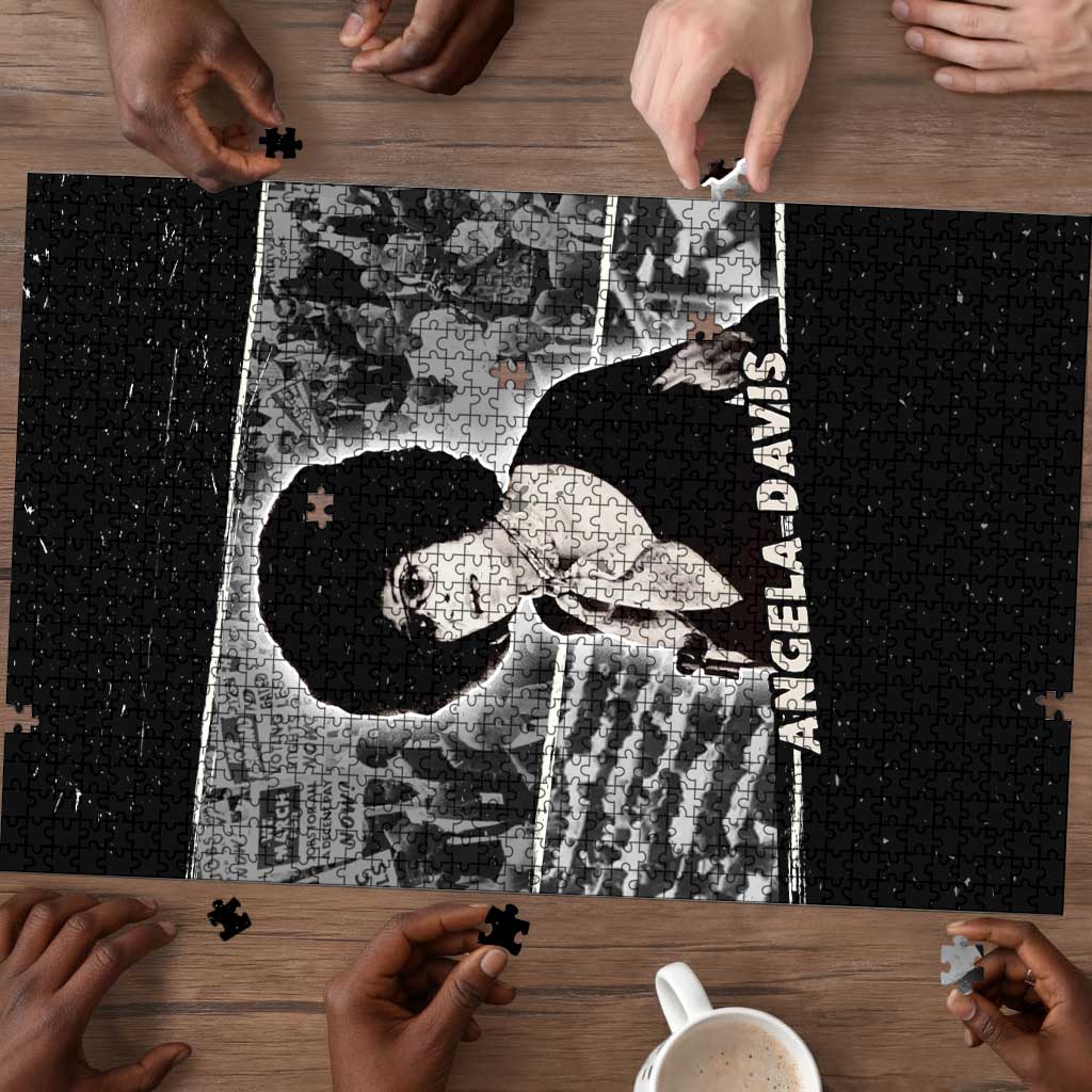 Angela Davis Puzzle Protest Design Liberating Minds and Society Quote Civil Rights Movement - African Pride