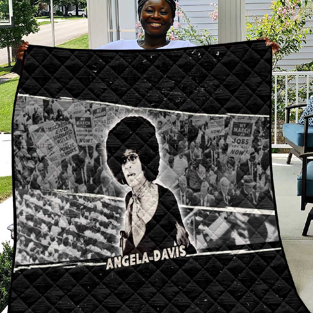 Angela Davis Quilt Protest Design Liberating Minds and Society Quote Civil Rights Movement - African Pride