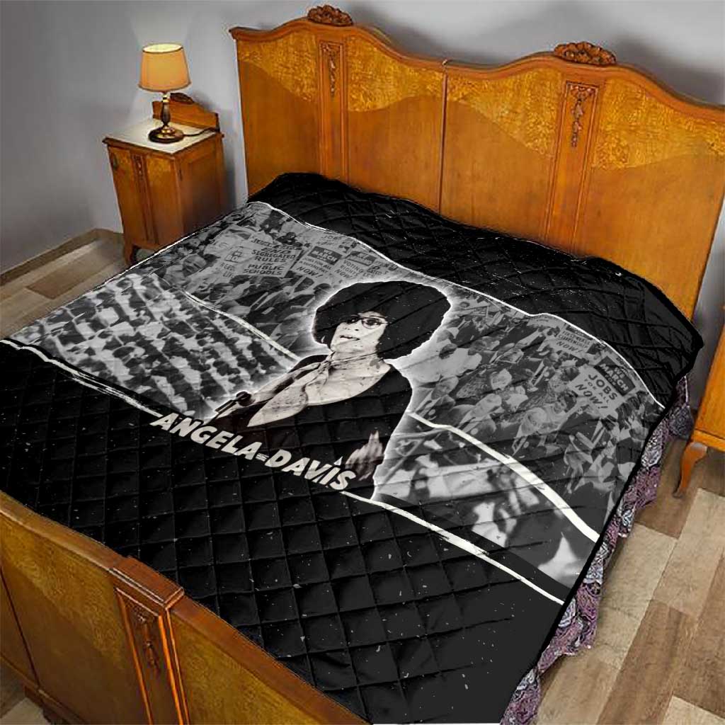 Angela Davis Quilt Protest Design Liberating Minds and Society Quote Civil Rights Movement - African Pride