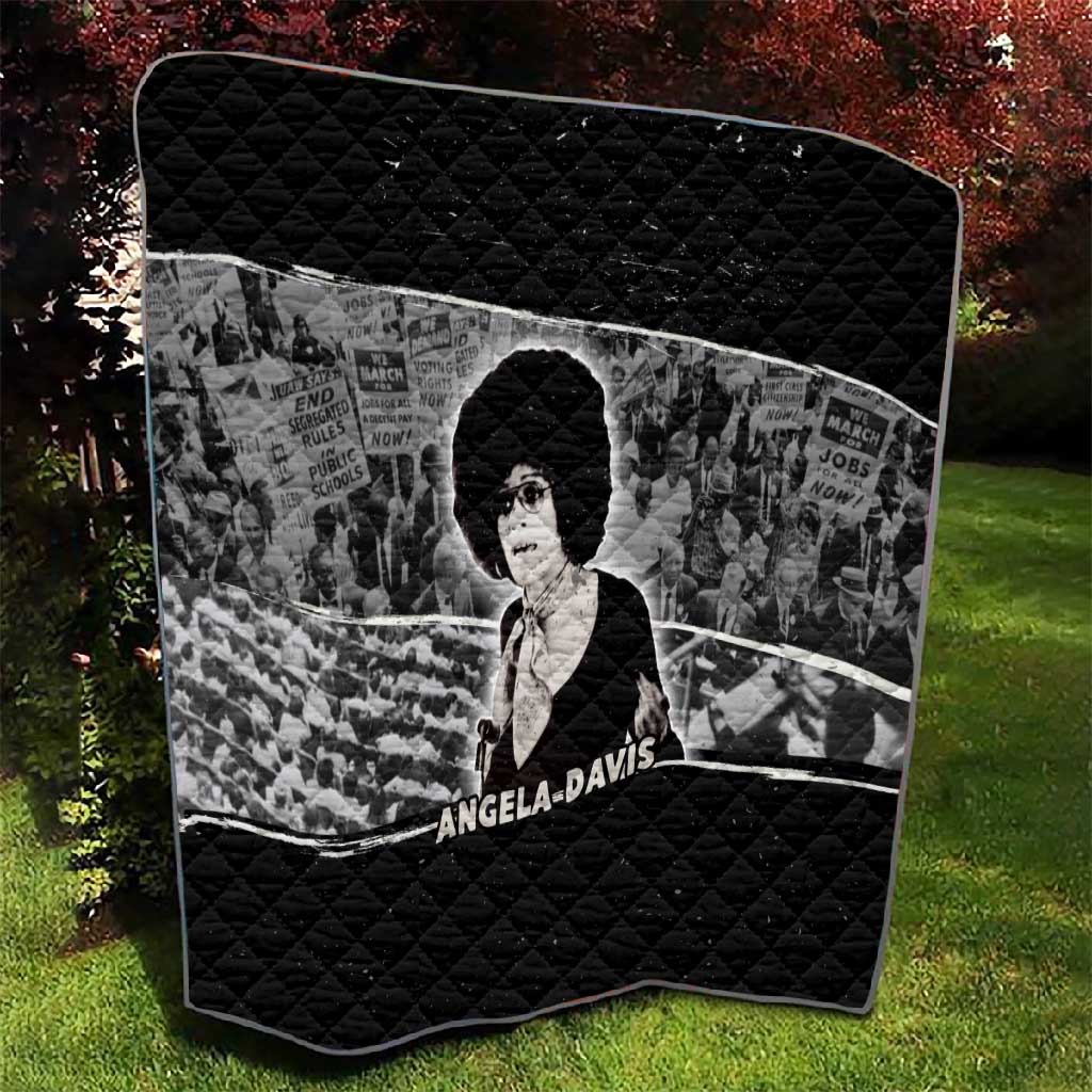 Angela Davis Quilt Protest Design Liberating Minds and Society Quote Civil Rights Movement - African Pride