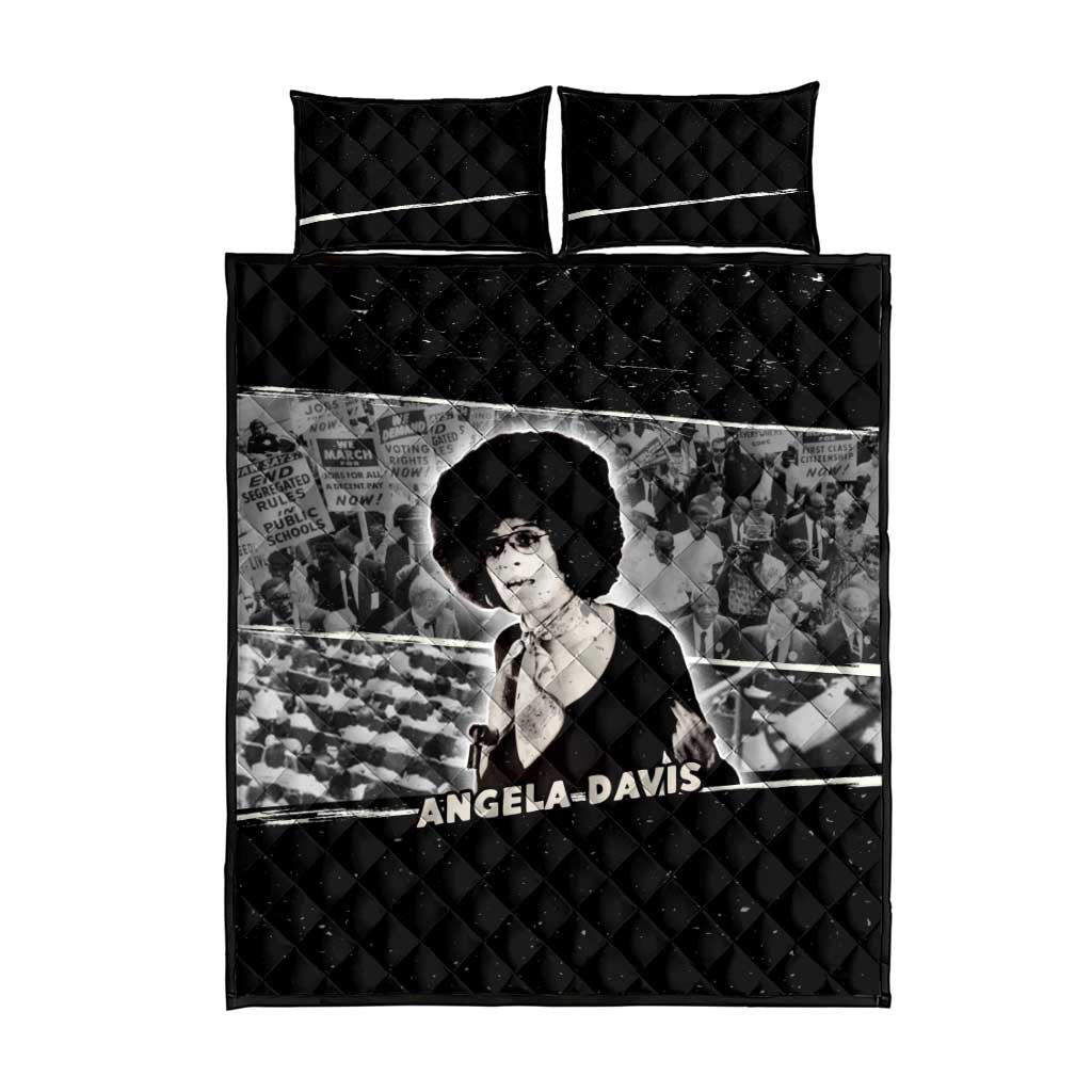 Angela Davis Quilt Bed Set Protest Design Liberating Minds and Society Quote Civil Rights Movement - African Pride