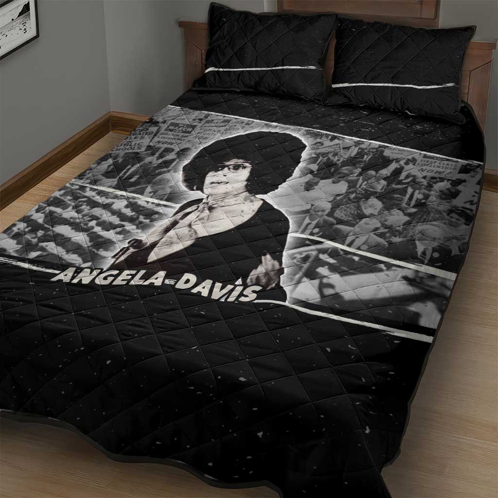 Angela Davis Quilt Bed Set Protest Design Liberating Minds and Society Quote Civil Rights Movement - African Pride