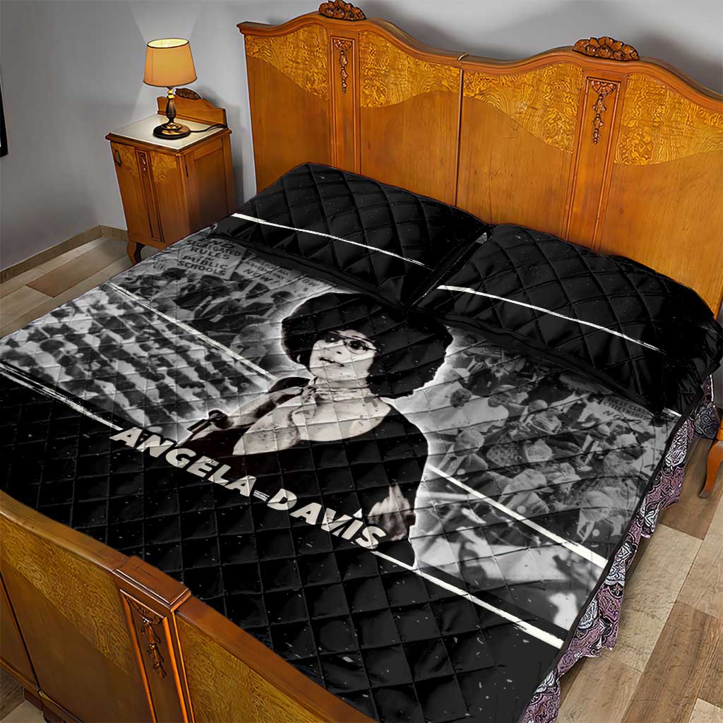 Angela Davis Quilt Bed Set Protest Design Liberating Minds and Society Quote Civil Rights Movement - African Pride