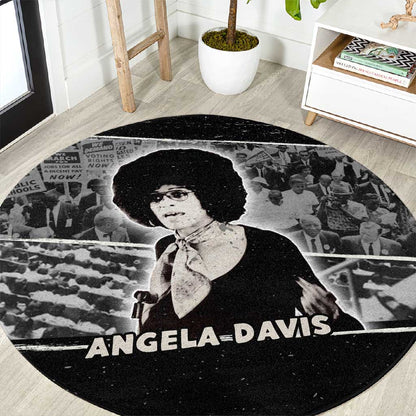 Angela Davis Round Carpet Protest Design Liberating Minds and Society Quote Civil Rights Movement - African Pride