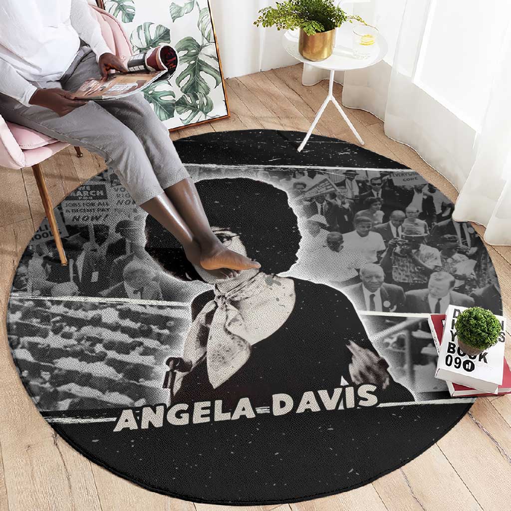 Angela Davis Round Carpet Protest Design Liberating Minds and Society Quote Civil Rights Movement - African Pride