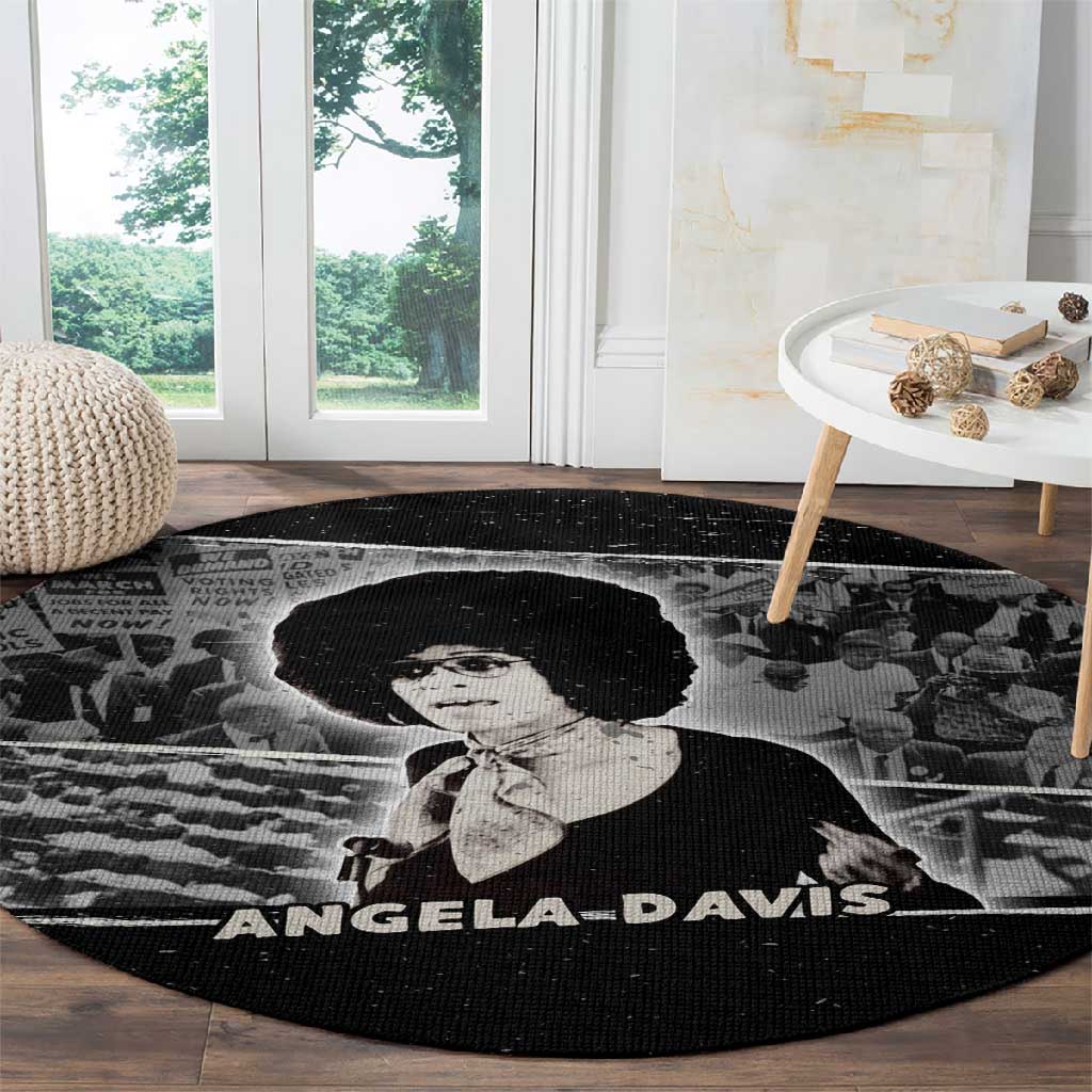Angela Davis Round Carpet Protest Design Liberating Minds and Society Quote Civil Rights Movement - African Pride