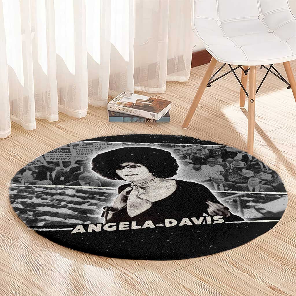 Angela Davis Round Carpet Protest Design Liberating Minds and Society Quote Civil Rights Movement - African Pride