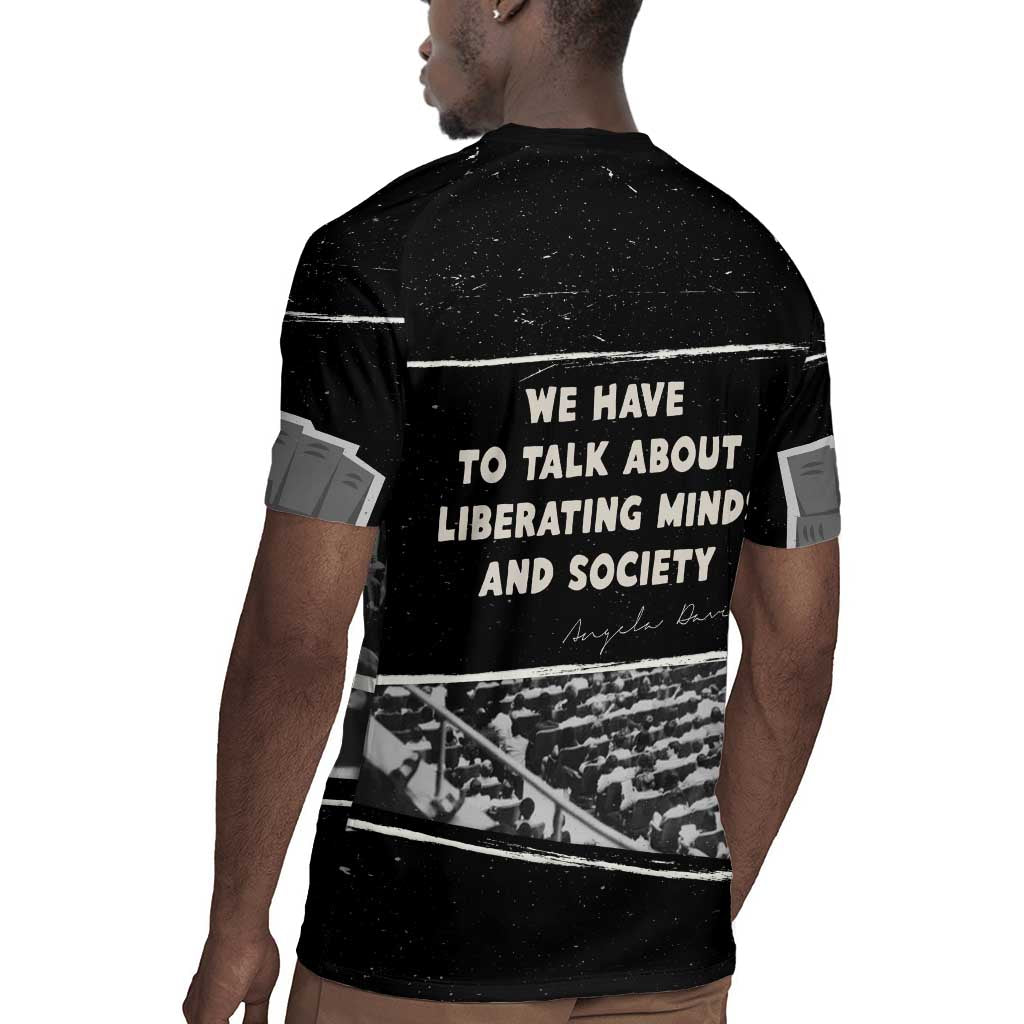 Angela Davis Rugby Jersey Protest Design Liberating Minds and Society Quote Civil Rights Movement TS04