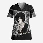 Angela Davis Scrub Top Protest Design Liberating Minds and Society Quote Civil Rights Movement - African Pride