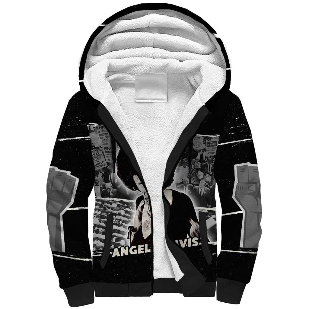 Angela Davis Sherpa Hoodie Protest Design Liberating Minds and Society Quote Civil Rights Movement - African Pride