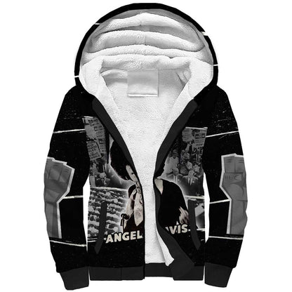 Angela Davis Sherpa Hoodie Protest Design Liberating Minds and Society Quote Civil Rights Movement - African Pride