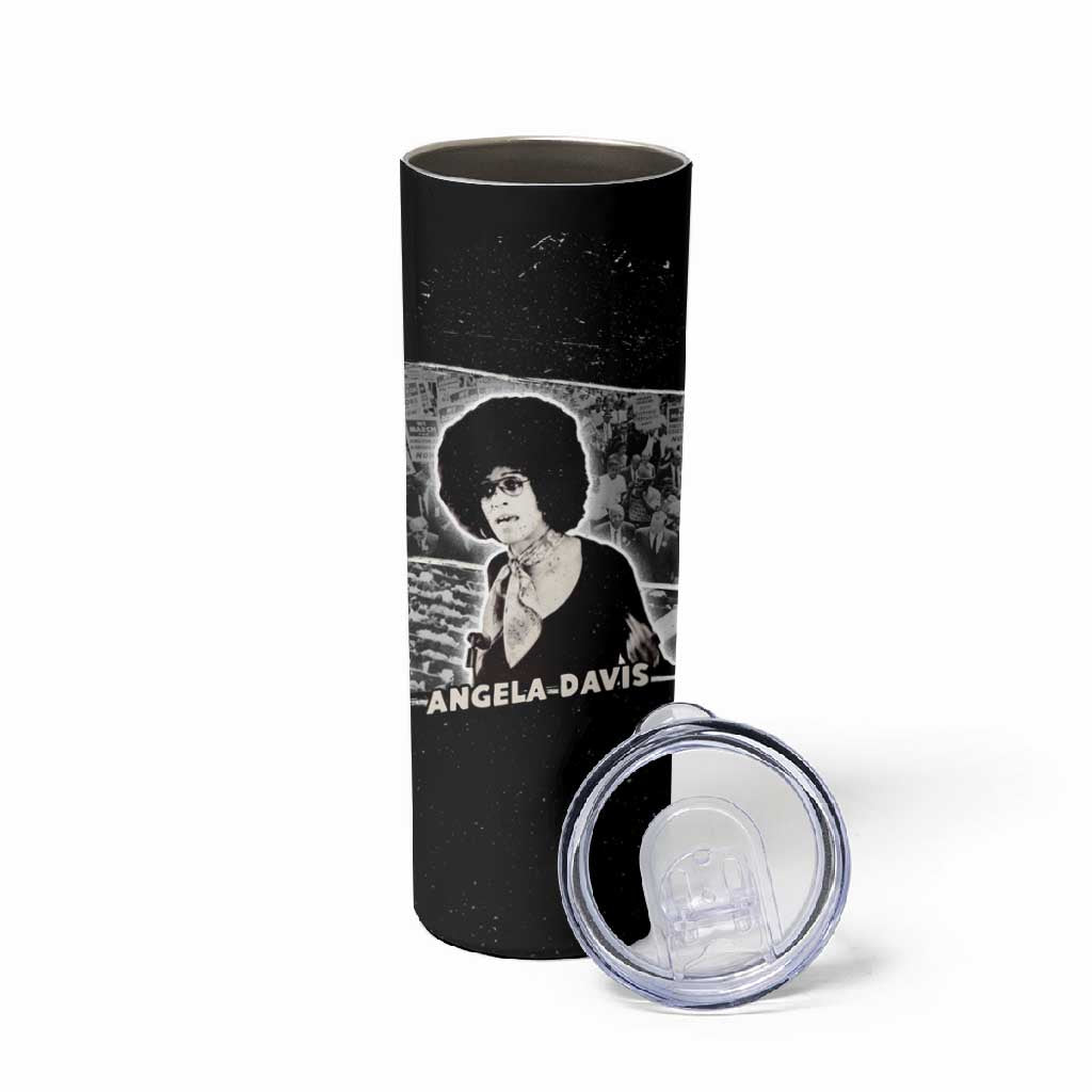 Angela Davis Skinny Tumbler Protest Design Liberating Minds and Society Quote Civil Rights Movement - African Pride
