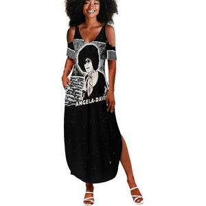 Angela Davis Summer Maxi Dress Protest Design Liberating Minds and Society Quote Civil Rights Movement TS04