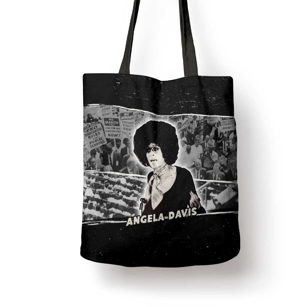 Angela Davis Tote Bag Protest Design Liberating Minds and Society Quote Civil Rights Movement - African Pride