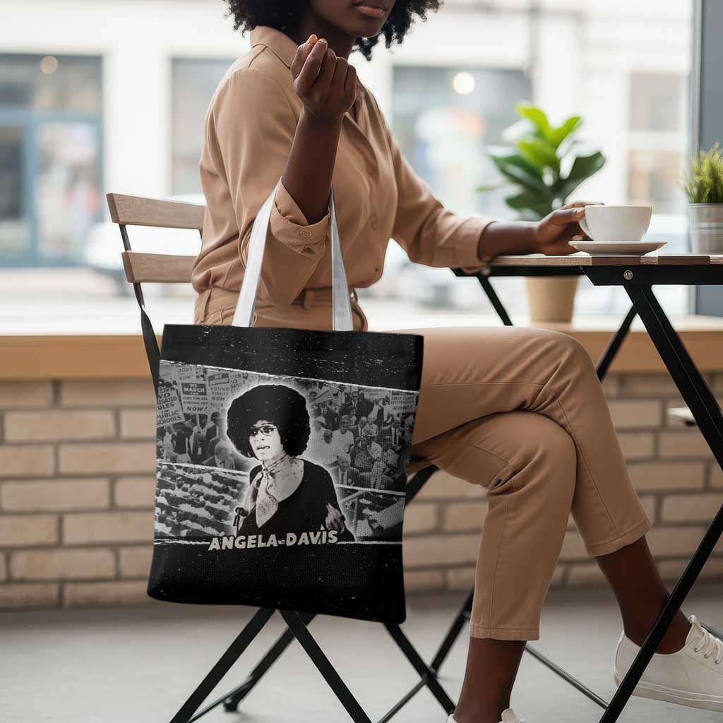 Angela Davis Tote Bag Protest Design Liberating Minds and Society Quote Civil Rights Movement - African Pride