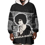 Angela Davis Wearable Blanket Hoodie Protest Design Liberating Minds and Society Quote Civil Rights Movement - African Pride