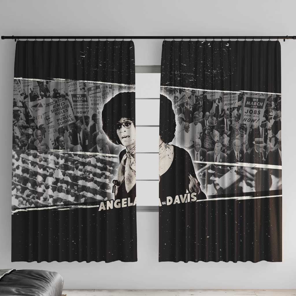 Angela Davis Window Curtain Protest Design Liberating Minds and Society Quote Civil Rights Movement - African Pride