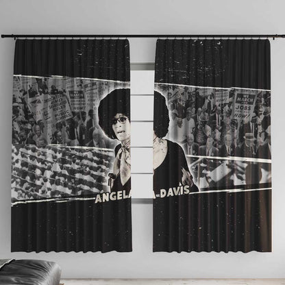 Angela Davis Window Curtain Protest Design Liberating Minds and Society Quote Civil Rights Movement - African Pride
