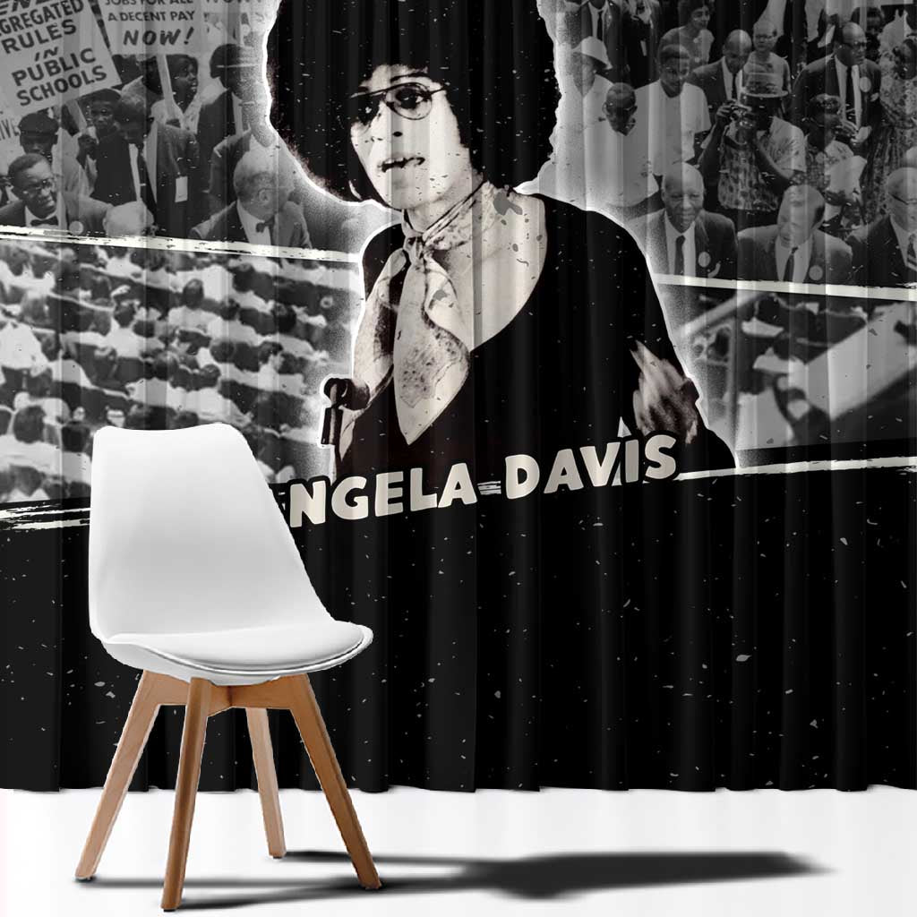 Angela Davis Window Curtain Protest Design Liberating Minds and Society Quote Civil Rights Movement - African Pride