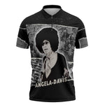 Angela Davis Zipper Polo Shirt Protest Design Liberating Minds and Society Quote Civil Rights Movement - African Pride
