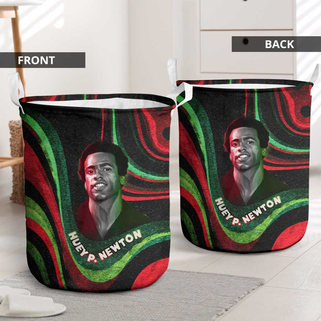 Huey P. Newton Laundry Basket Swirl Design Black Panther Party Symbol Revolutionary Tribute - African Pride