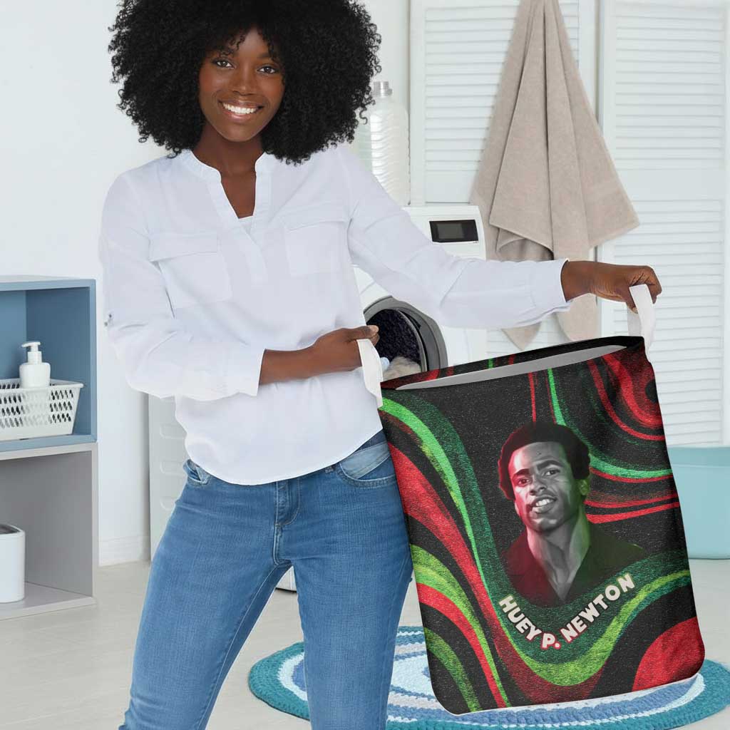 Huey P. Newton Laundry Basket Swirl Design Black Panther Party Symbol Revolutionary Tribute - African Pride