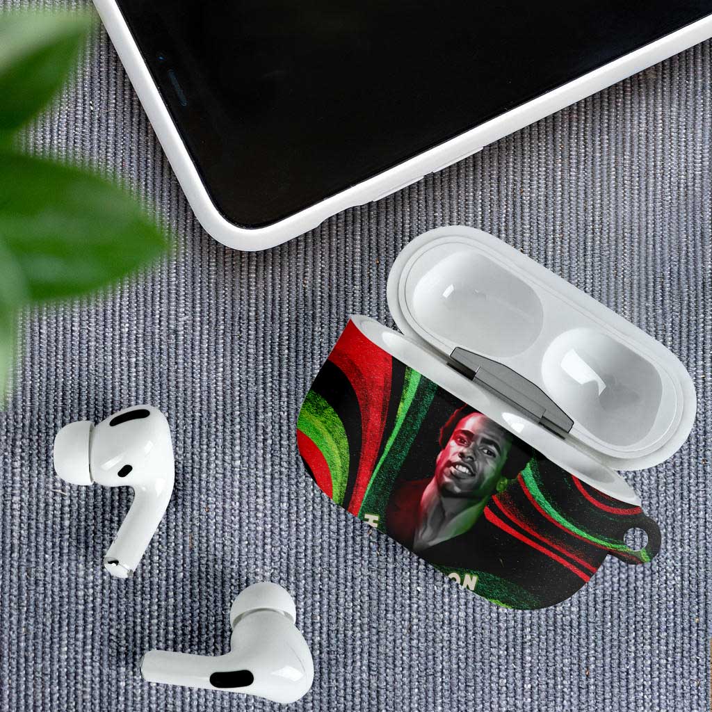 Huey P. Newton AirPods Case Swirl Design Black Panther Party Symbol Revolutionary Tribute - African Pride