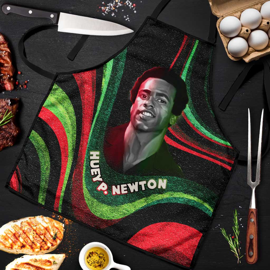 Huey P. Newton Apron Swirl Design Black Panther Party Symbol Revolutionary Tribute - African Pride