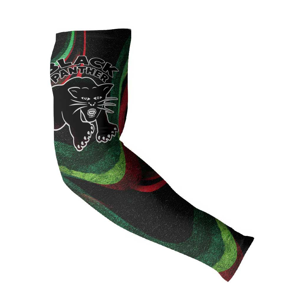 Huey P. Newton Arm Sleeves Swirl Design Black Panther Party Symbol Revolutionary Tribute - African Pride
