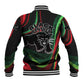 Huey P. Newton Baseball Jacket Swirl Design Black Panther Party Symbol Revolutionary Tribute - African Pride