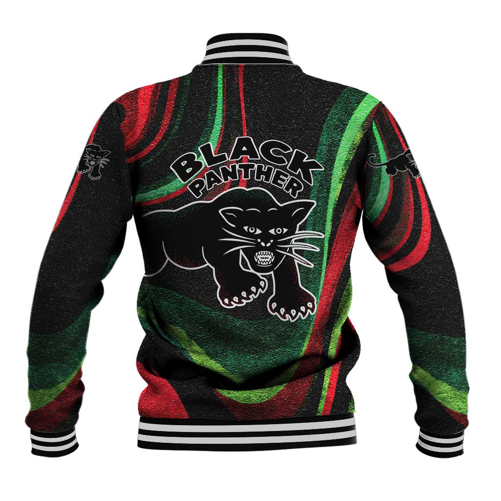 Huey P. Newton Baseball Jacket Swirl Design Black Panther Party Symbol Revolutionary Tribute - African Pride