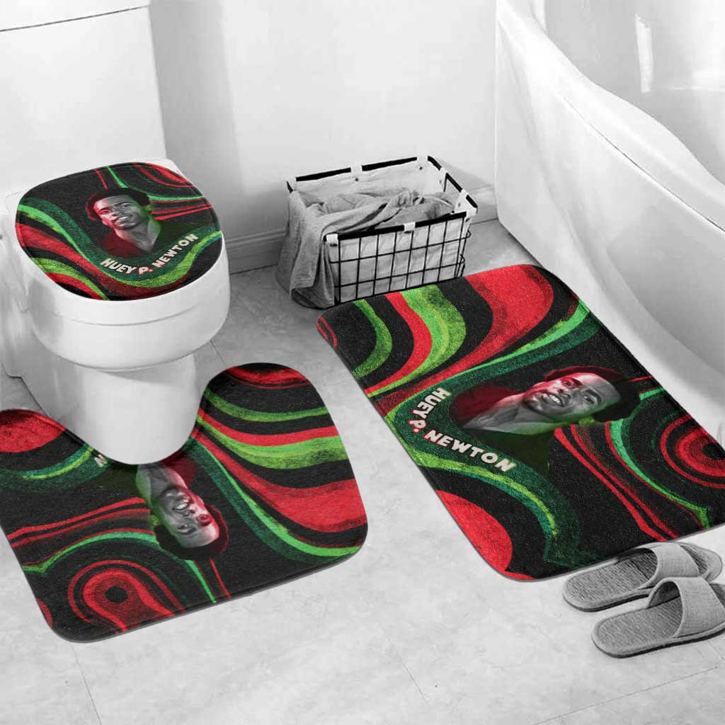 Huey P. Newton Bathroom Set Swirl Design Black Panther Party Symbol Revolutionary Tribute - African Pride