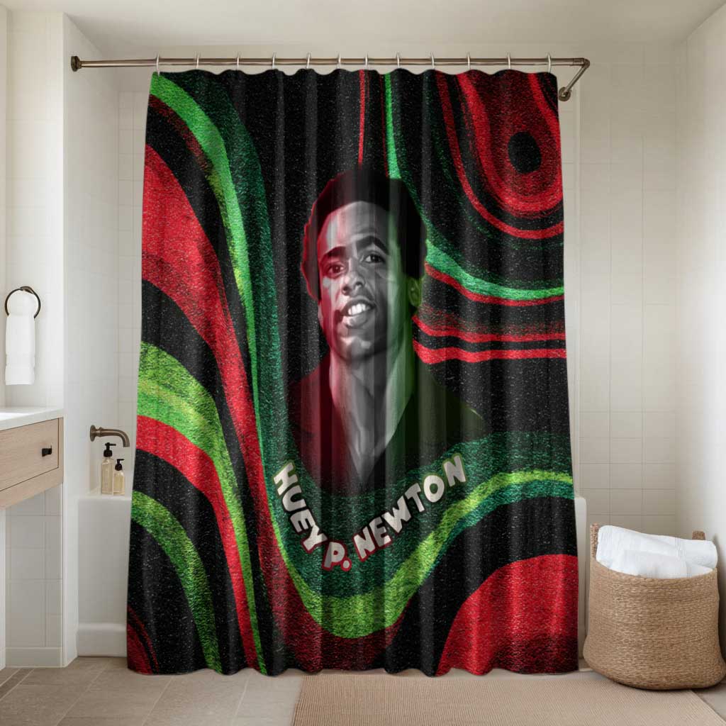 Huey P. Newton Bathroom Set Swirl Design Black Panther Party Symbol Revolutionary Tribute - African Pride