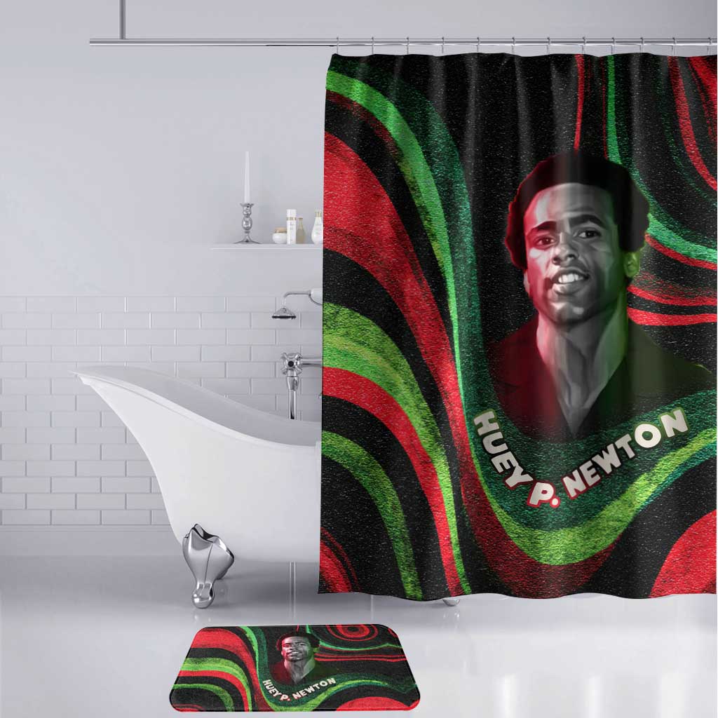 Huey P. Newton Bathroom Set Swirl Design Black Panther Party Symbol Revolutionary Tribute - African Pride