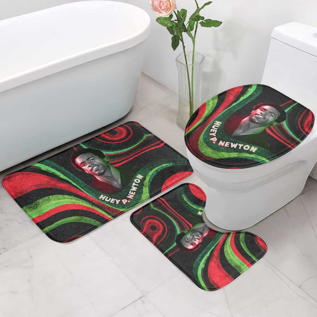 Huey P. Newton Bathroom Set Swirl Design Black Panther Party Symbol Revolutionary Tribute - African Pride
