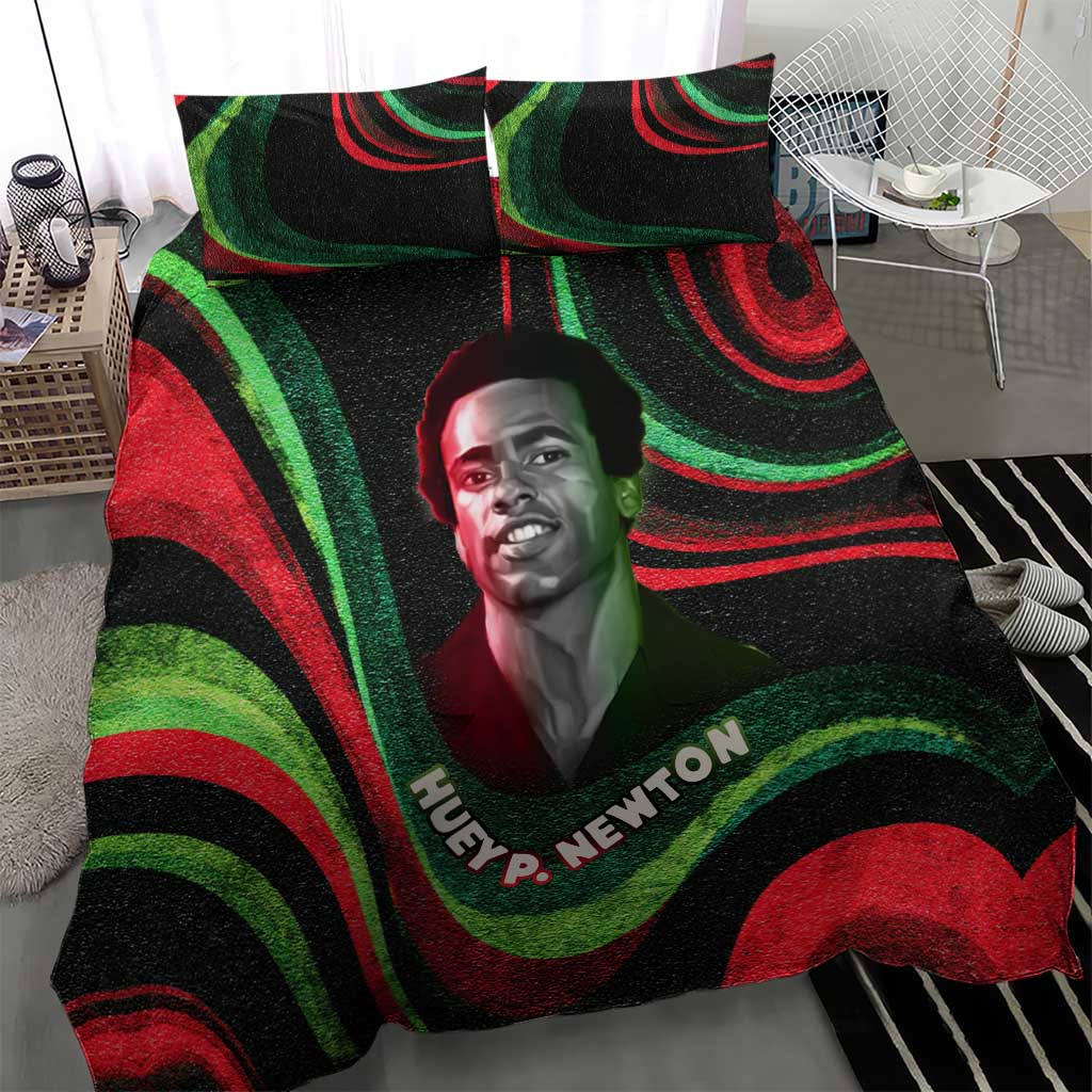 Huey P. Newton Bedding Set Swirl Design Black Panther Party Symbol Revolutionary Tribute - African Pride