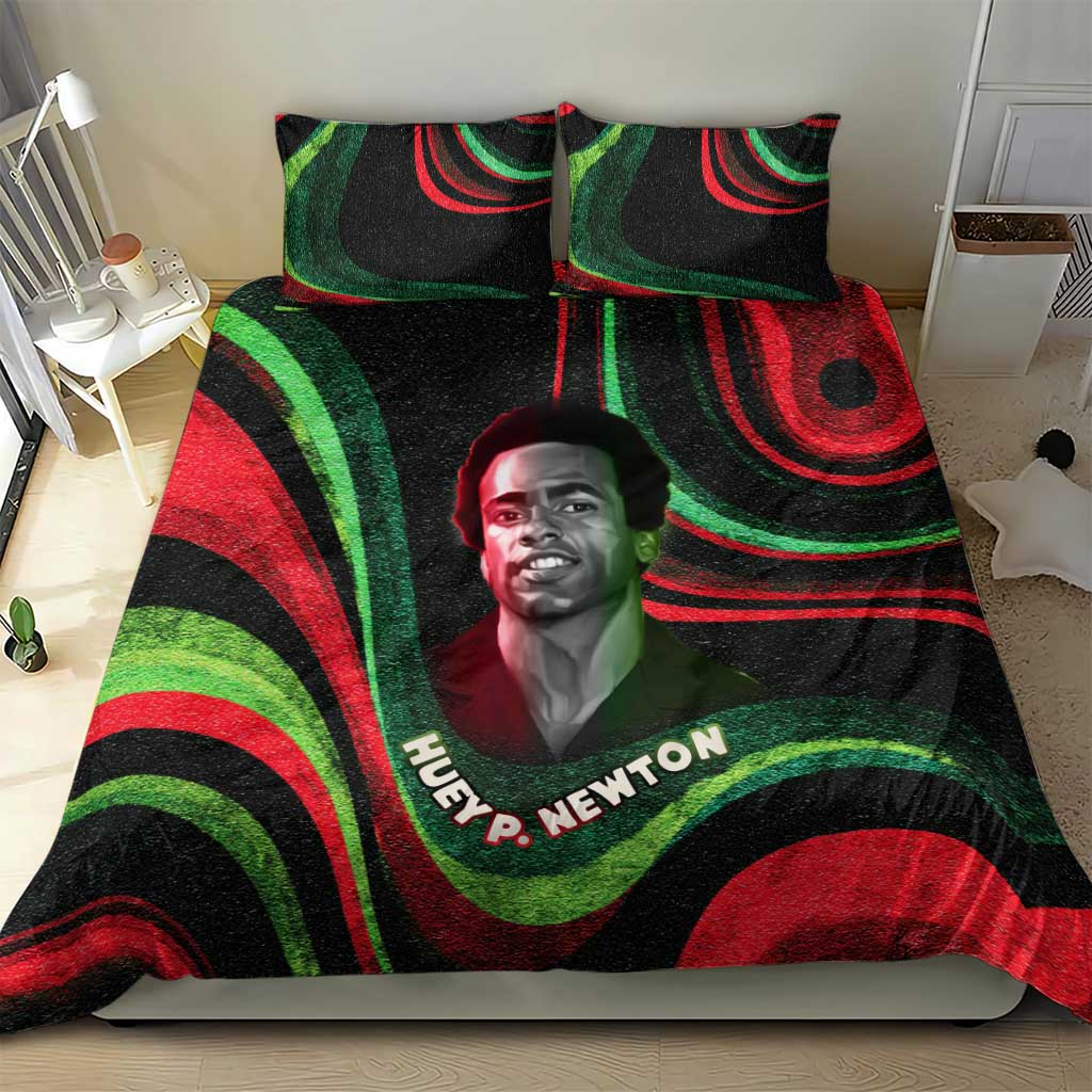 Huey P. Newton Bedding Set Swirl Design Black Panther Party Symbol Revolutionary Tribute - African Pride