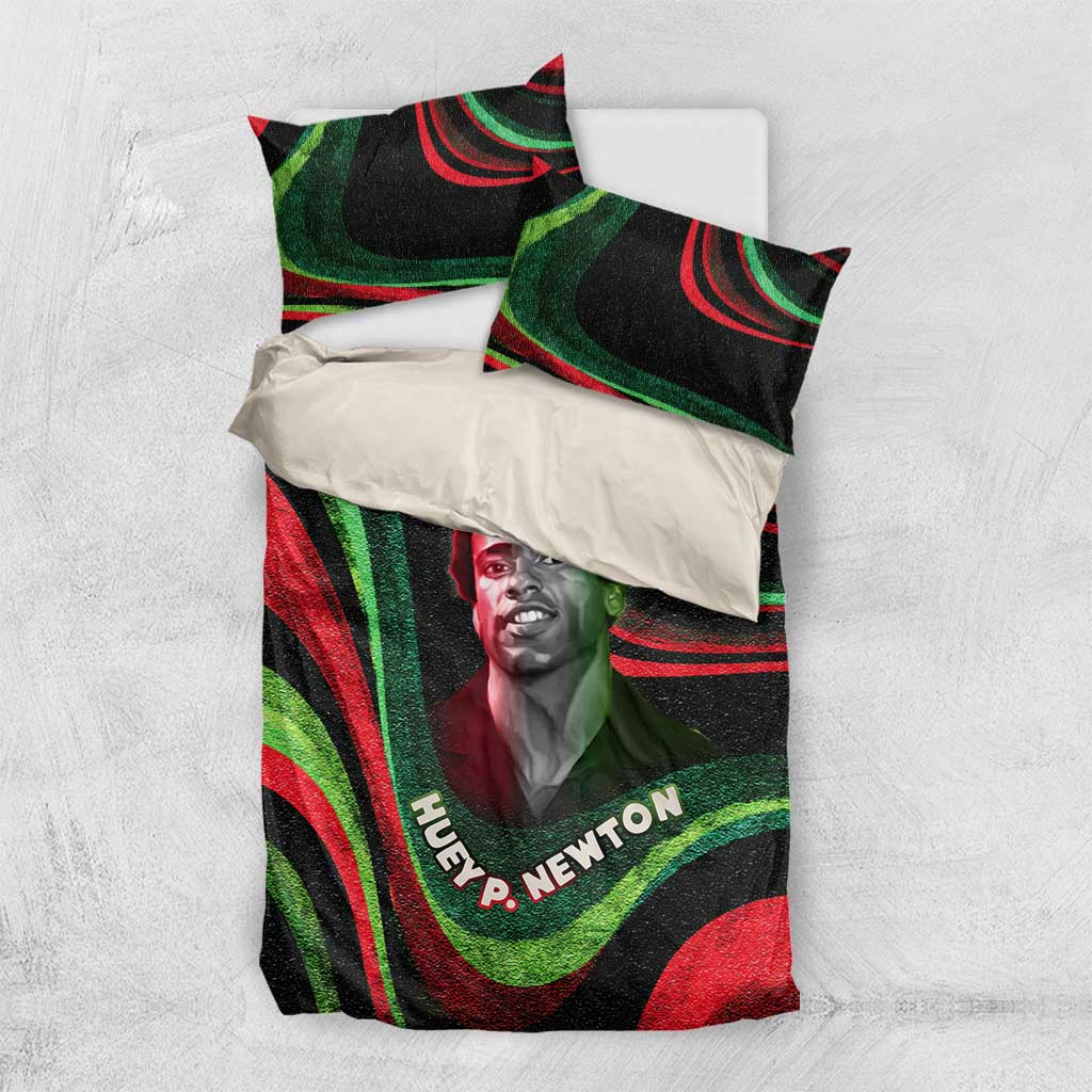 Huey P. Newton Bedding Set Swirl Design Black Panther Party Symbol Revolutionary Tribute - African Pride