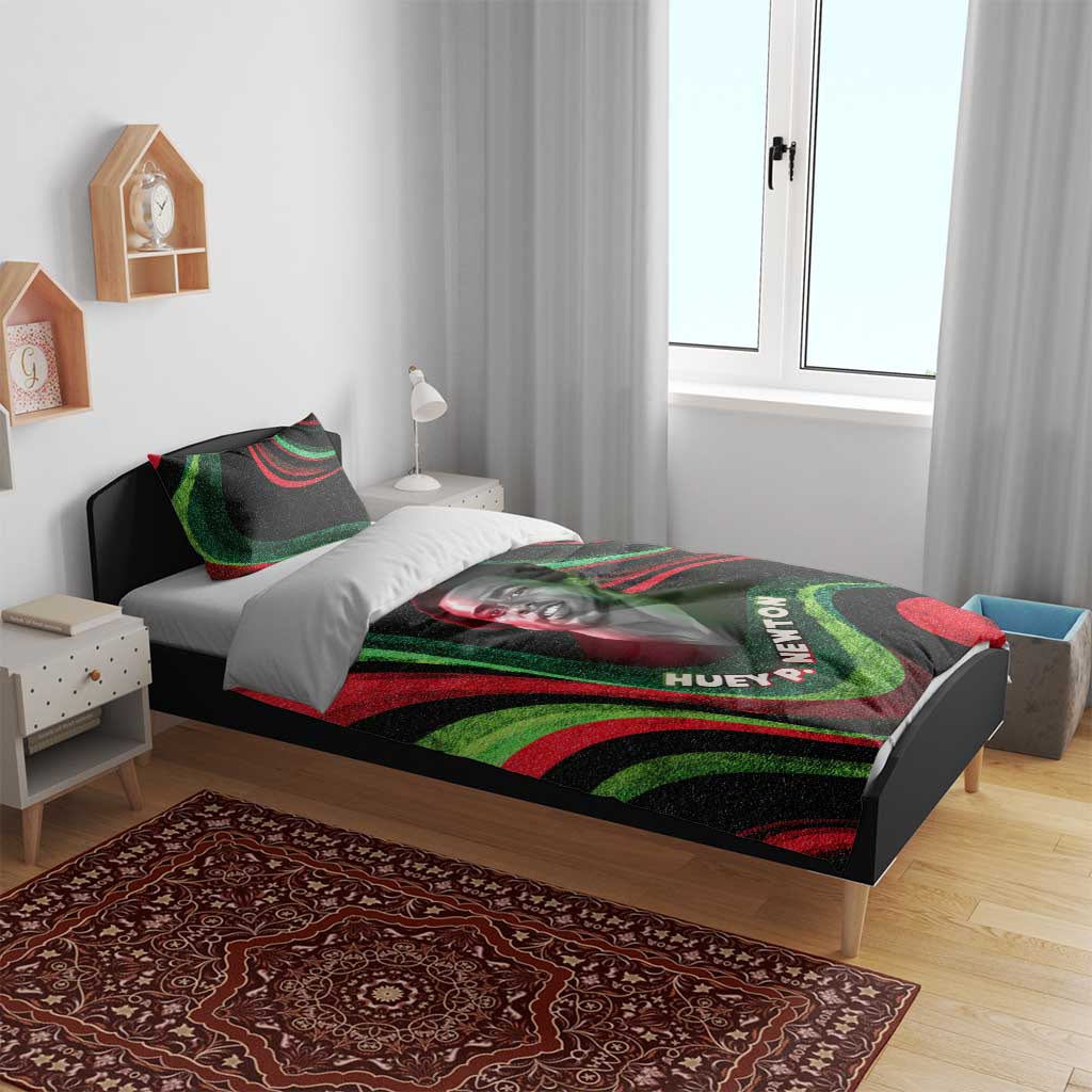 Huey P. Newton Bedding Set Swirl Design Black Panther Party Symbol Revolutionary Tribute - African Pride