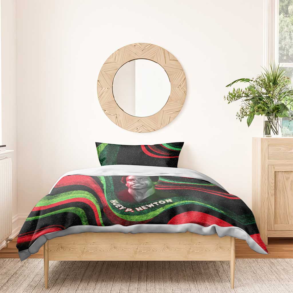 Huey P. Newton Bedding Set Swirl Design Black Panther Party Symbol Revolutionary Tribute - African Pride