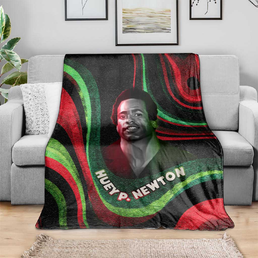 Huey P. Newton Blanket Swirl Design Black Panther Party Symbol Revolutionary Tribute - African Pride