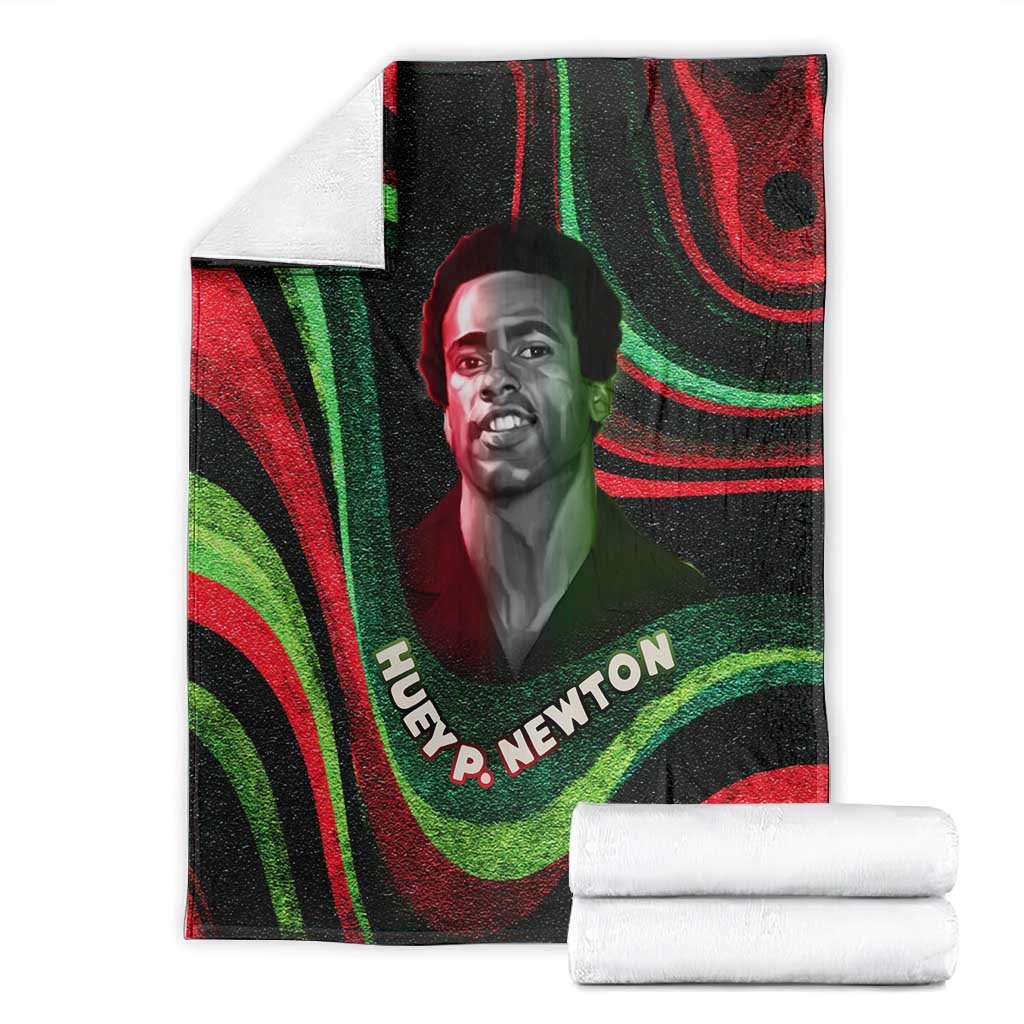 Huey P. Newton Blanket Swirl Design Black Panther Party Symbol Revolutionary Tribute - African Pride
