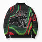 Huey P. Newton Bomber Puffer Jacket Swirl Design Black Panther Party Symbol Revolutionary Tribute - African Pride