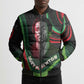 Huey P. Newton Bomber Puffer Jacket Swirl Design Black Panther Party Symbol Revolutionary Tribute - African Pride