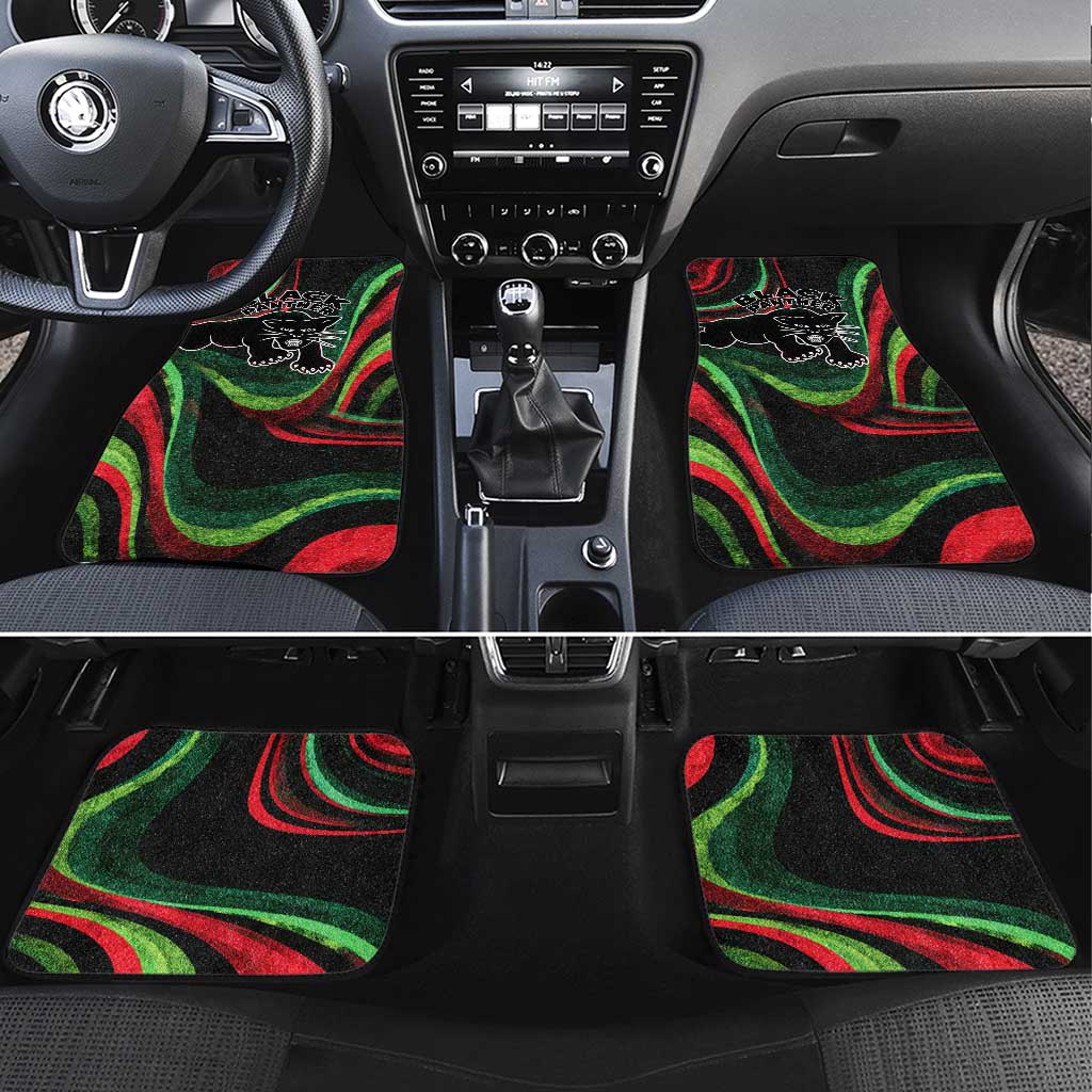 Huey P. Newton Car Mats Swirl Design Black Panther Party Symbol Revolutionary Tribute - African Pride