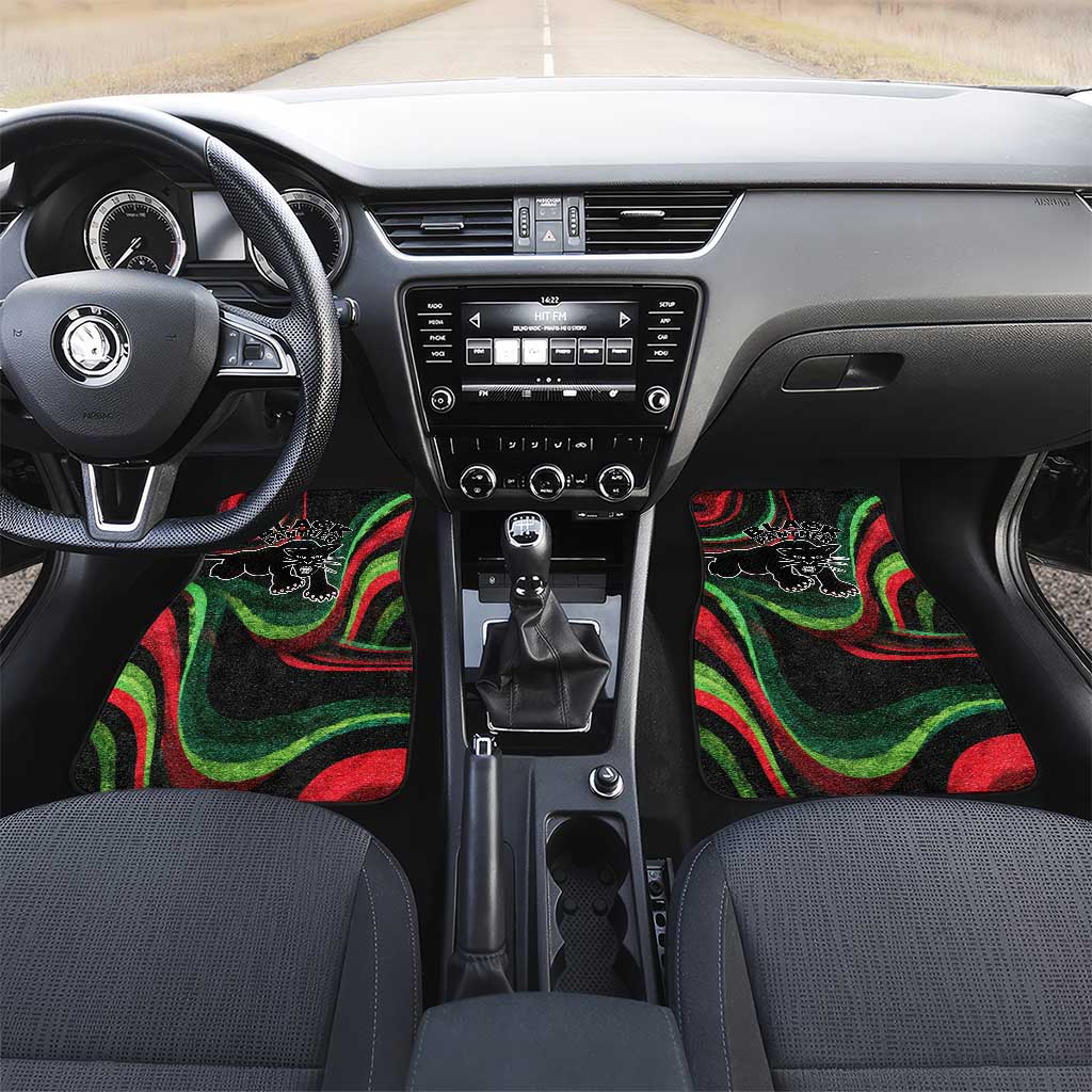 Huey P. Newton Car Mats Swirl Design Black Panther Party Symbol Revolutionary Tribute - African Pride